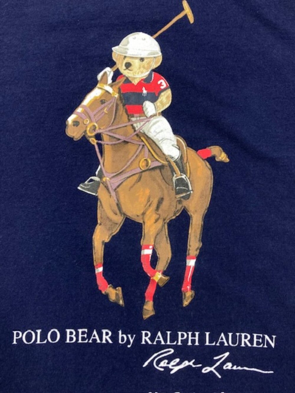 Polo Bear on Horse Ralph Lauren Navy Blue Mens 2XLT Tall Tee Shirt T-Shirt